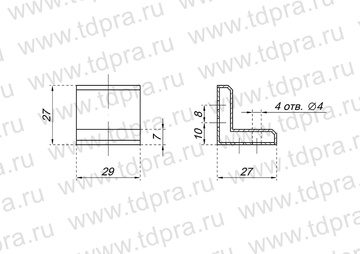 Уголок крепежный мебельный пластиковый