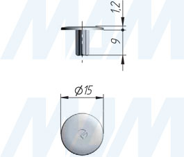 Размеры заглушки для стяжки TARGET J12 (артикул 21894000AB)