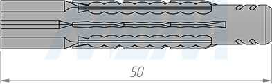 Размеры потайного дюбеля 8x50 мм (артикул PD.8X50)