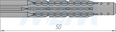 Размеры потайного дюбеля 6x50 мм (артикул PD.6X50)