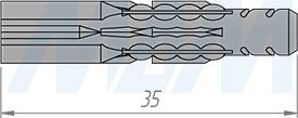 Размеры потайного дюбеля 6x35 мм (артикул PD.6X35)