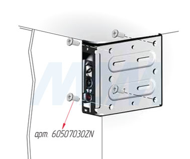Установка мебельного навеса LIBRA H11 для корпусов нижнего яруса с креплением на винты (артикул P1905620ZN и P1905940ZN), схема 2