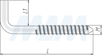 Размеры шуруп-крюка (артикул HOOK)