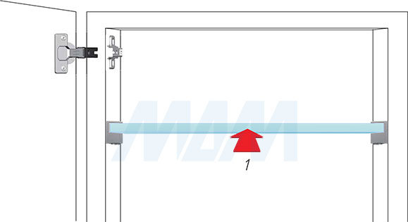 Установка полки при использовании полкодержателя GRACE для стеклянных полок (артикул 1 612)