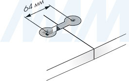 Установка стяжки QUICK TECH M8 Х 64 для столешницы (артикул 4040 9050/9600 TECH), схема 2
