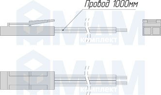 Провод с разъемом LED-папа, 12V (артикул WR-LL-12M), чертеж 1