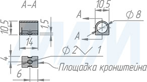 Размеры кронштейна датчика инфракрасного (IR) выключателя на взмах руки (артикул SW2-MS-FM-BL)