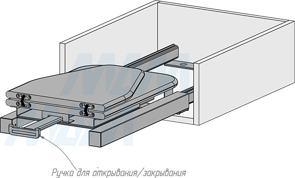 Установка поворотно-выдвижной складной гладильной доски (артикул IB1135Y5), схема 2