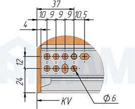 Установка направляющих VEKTOR.PRO LS с нижним креплением, полного выдвижения, с плавным закрыванием и 3D-фиксаторами (артикул V.PRO.LS), схема 2