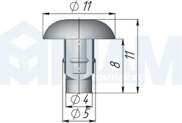 Размеры демпфера (артикул PR01PT)