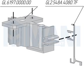 Установка под столешницу профиля GOLINE 548А с помощью универсального крепления (артикул GL.6197.0000.00)