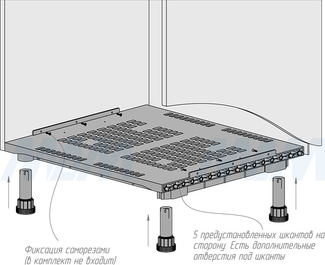 Установка вентиляционной базы под холодильник (артикул 31.77B.08)