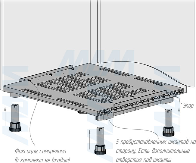 Установка вентиляционной базы под холодильник (артикул 73.A1E.C103)