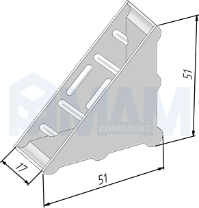 Размеры уголка для транспортировки стекла толщиной 17 мм (артикул GL-17)