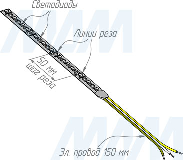 Монтаж и резка светодиодной ленты CCT 3527/120, 24V, IP20, 19.2W/1м (артикул LS24-3527-CCT-19.2)