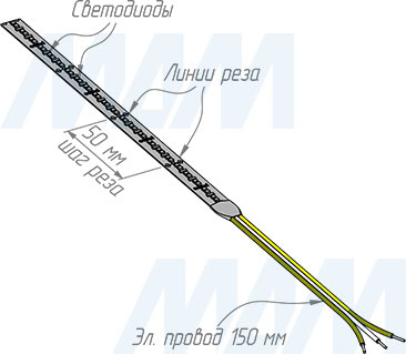 Монтаж и резка светодиодной ленты CCT 2216/240, 24V, IP20, 19.2W/1м (артикул LS24-2216-CCT-19.2)