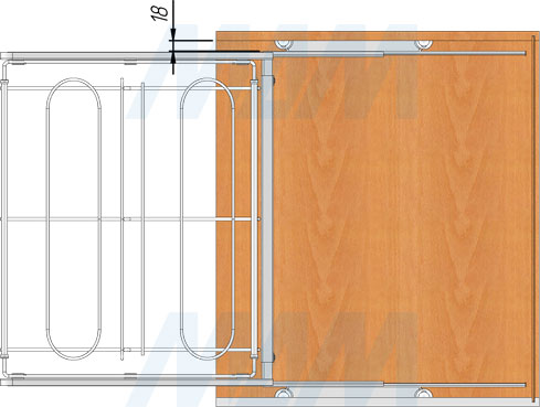 Установка корзины BELLE с полным выдвижением для хранения обуви (артикул BE...SH), схема 3