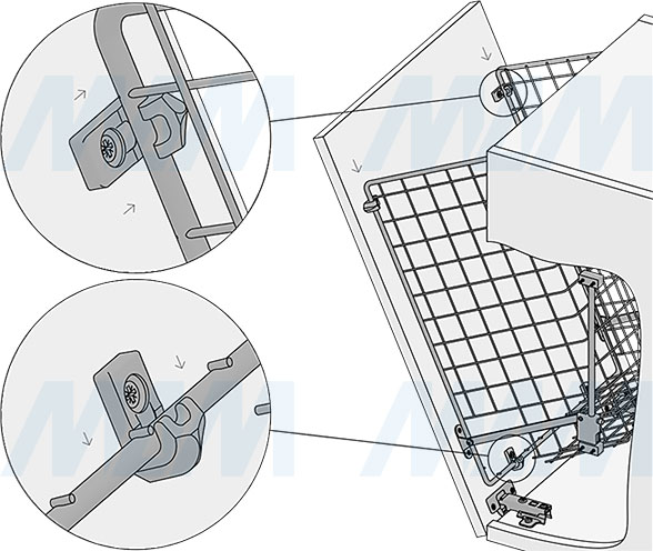 Установка откидной корзины для белья BASE (артикул КБ), схема 5